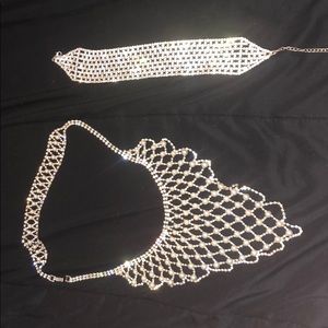 2 IN 1 DIAMOND CHOKER AND DIAMOND BACK PIECE